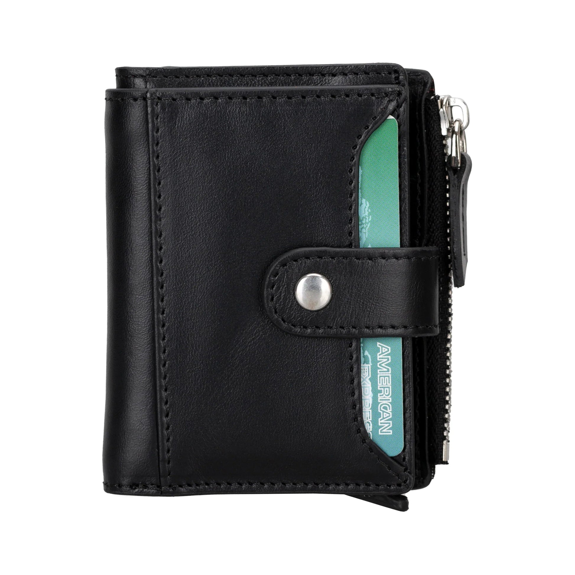 Leather Zip Mechanical Card Holder Mizuri Leather