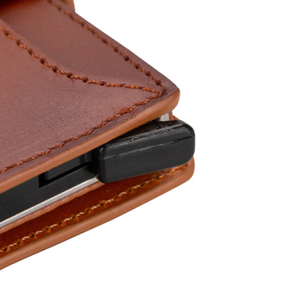 Leather Zip Mechanical Card Holder Mizuri Leather
