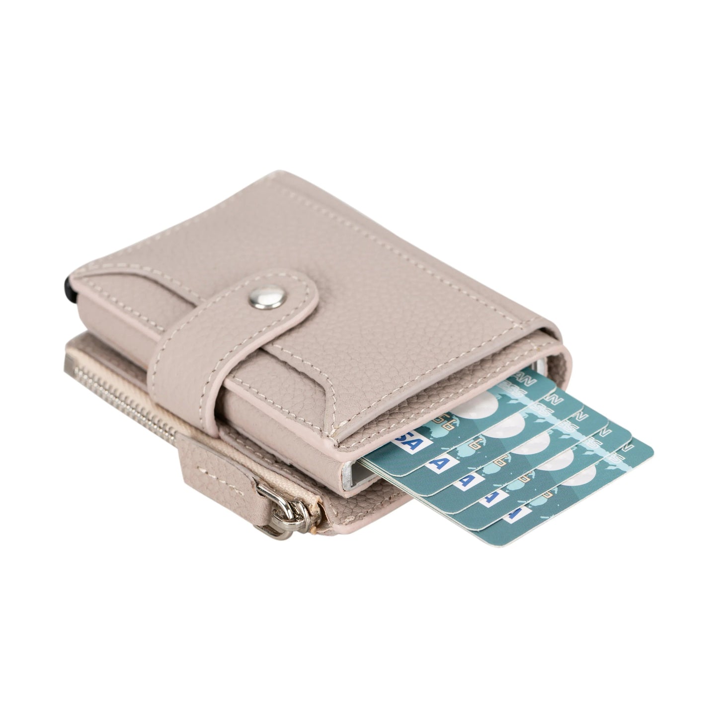 Leather Zip Mechanical Card Holder Mizuri Leather