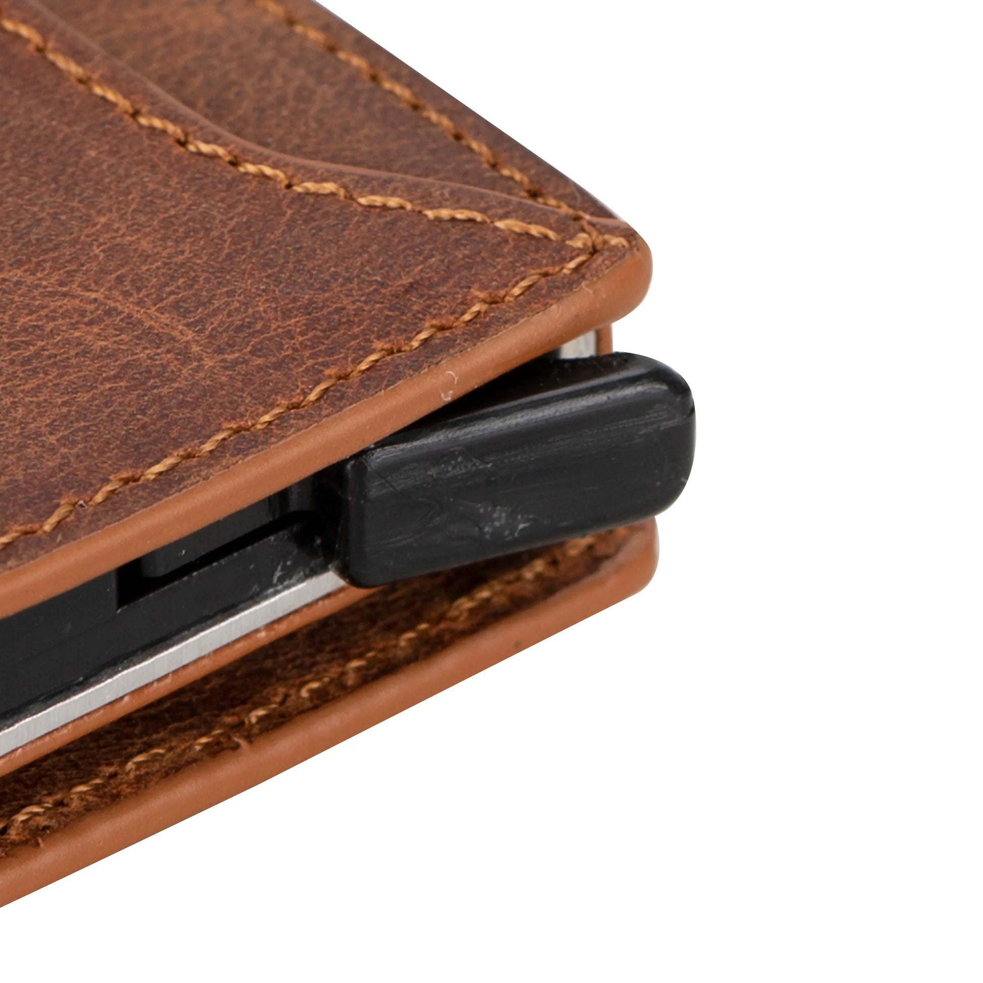Leather Zip Mechanical Card Holder Mizuri Leather