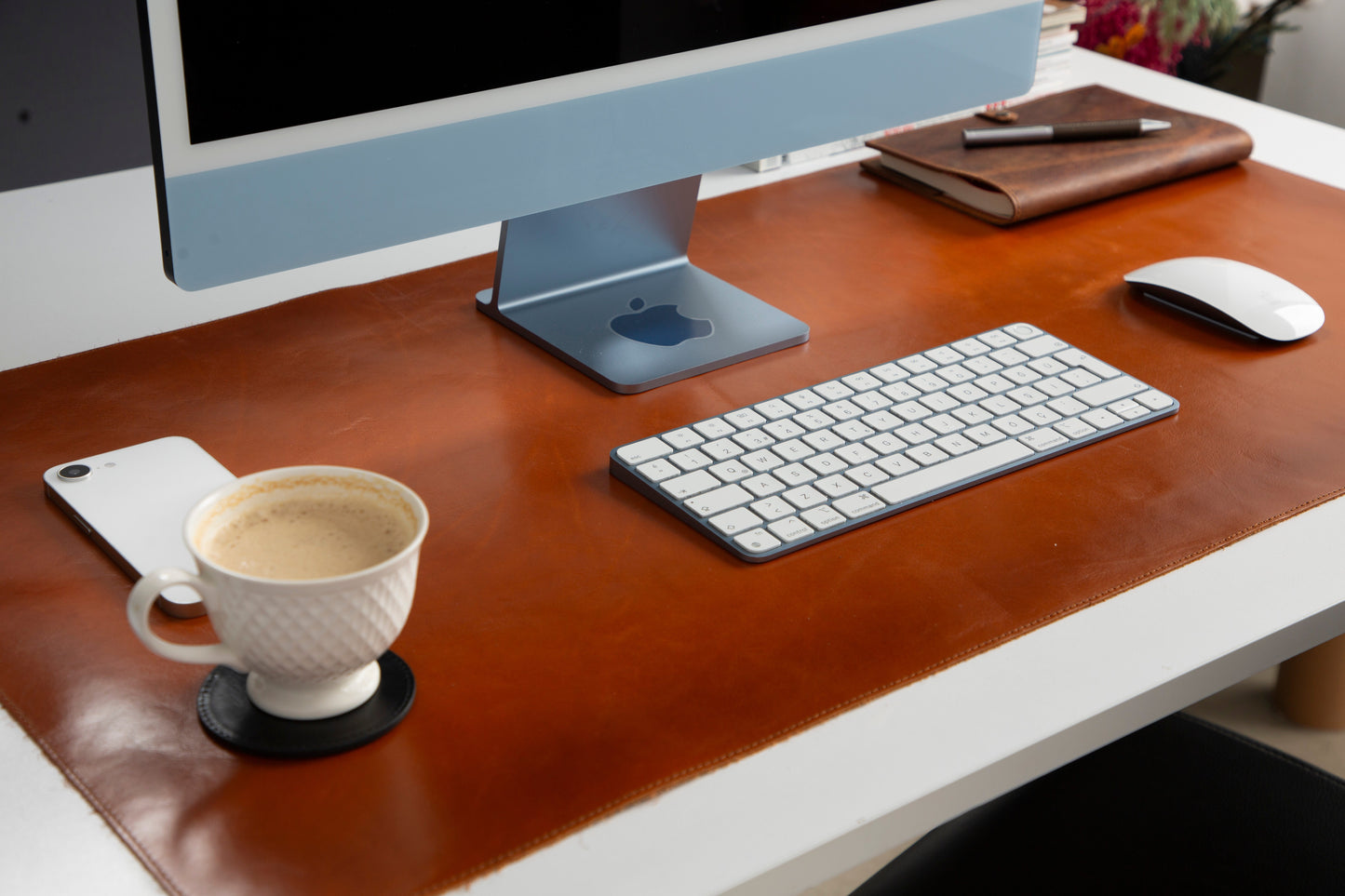 Natural Leather Desk Mat (37 cm x 80 cm) Mizuri Leather