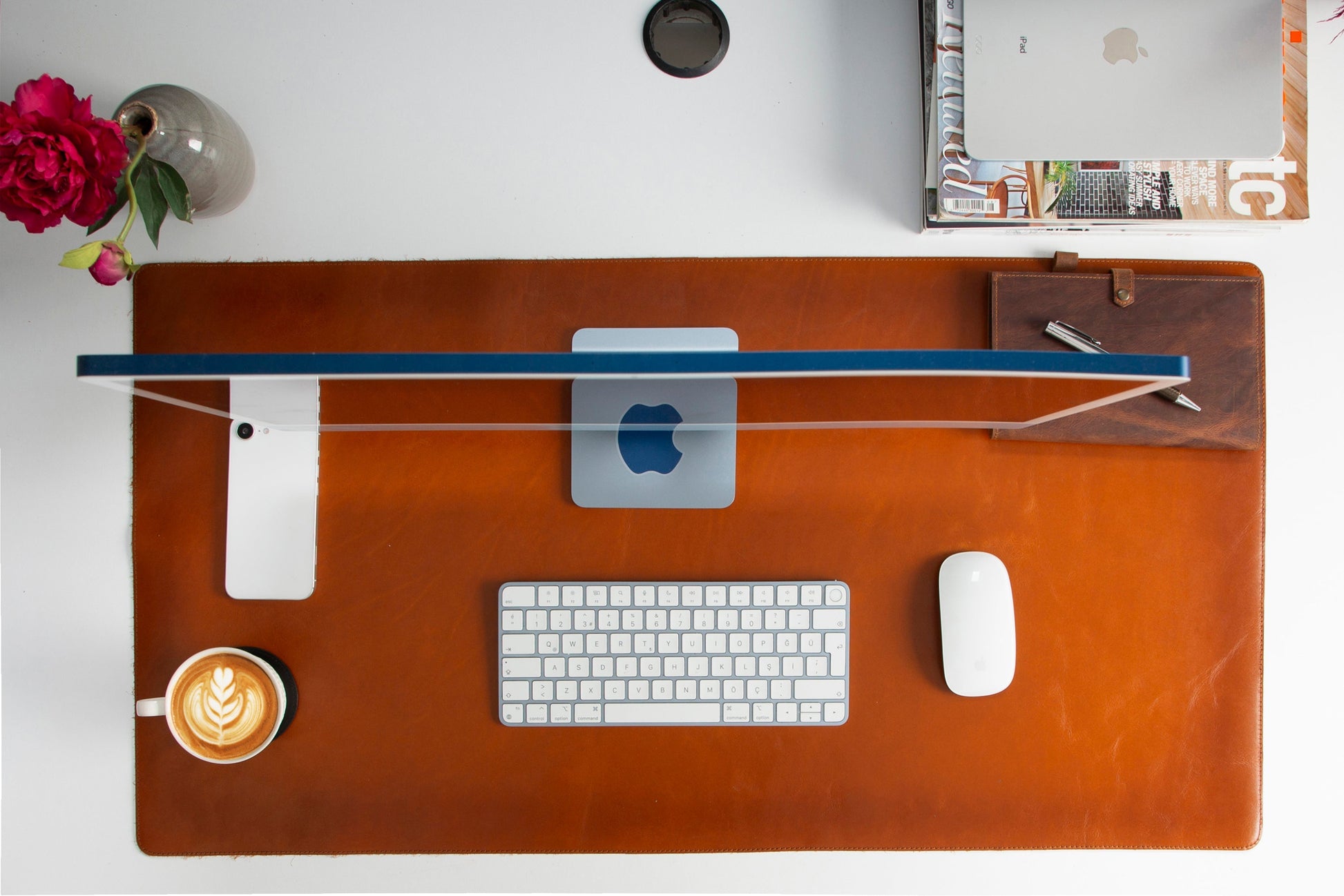 Natural Leather Desk Mat (37 cm x 80 cm) Mizuri Leather