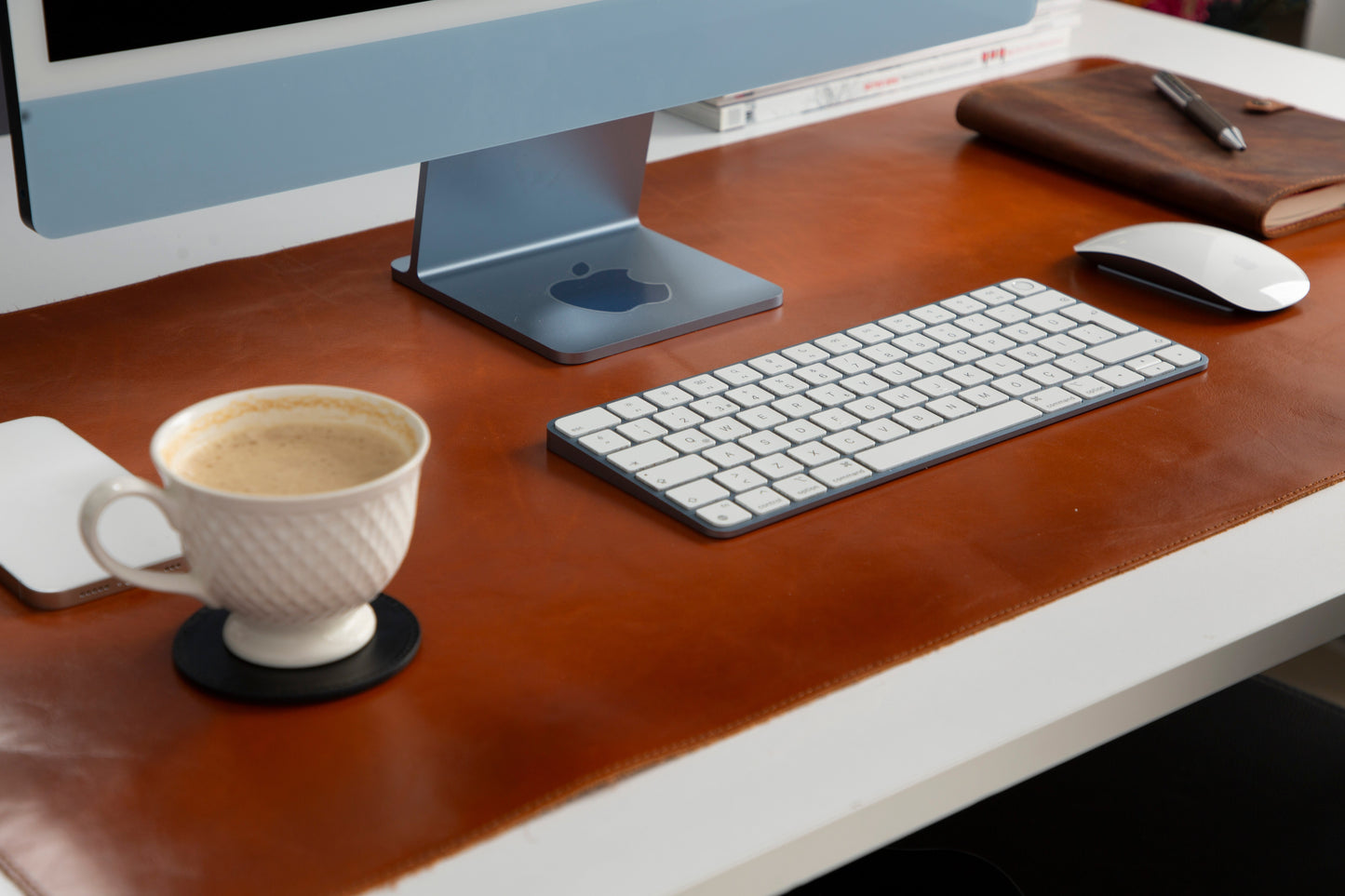 Natural Leather Desk Mat (37 cm x 80 cm) Mizuri Leather