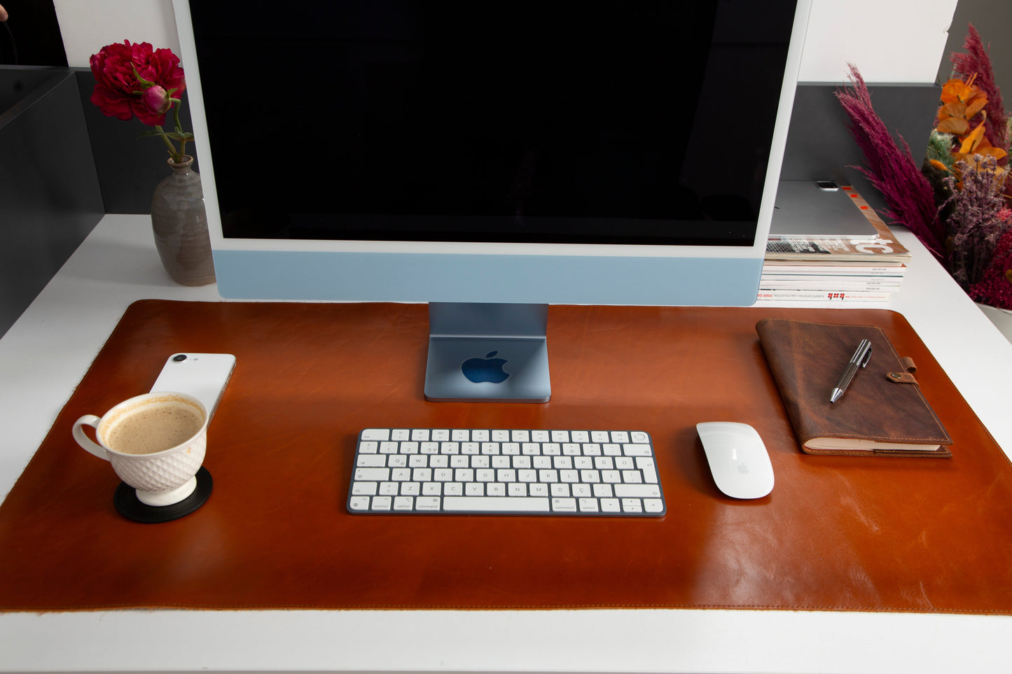 Natural Leather Desk Mat (91 cm x 48 cm) Mizuri Leather
