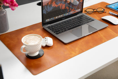 Natural Leather Desk Mat (37 cm x 80 cm) Mizuri Leather