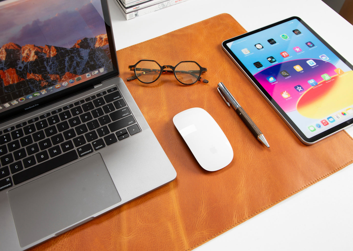 Natural Leather Desk Mat (37 cm x 80 cm) Mizuri Leather