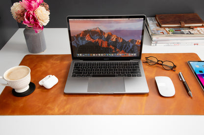 Natural Leather Desk Mat (37 cm x 80 cm) Mizuri Leather