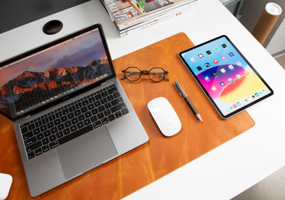 Natural Leather Desk Mat (37 cm x 80 cm) Mizuri Leather