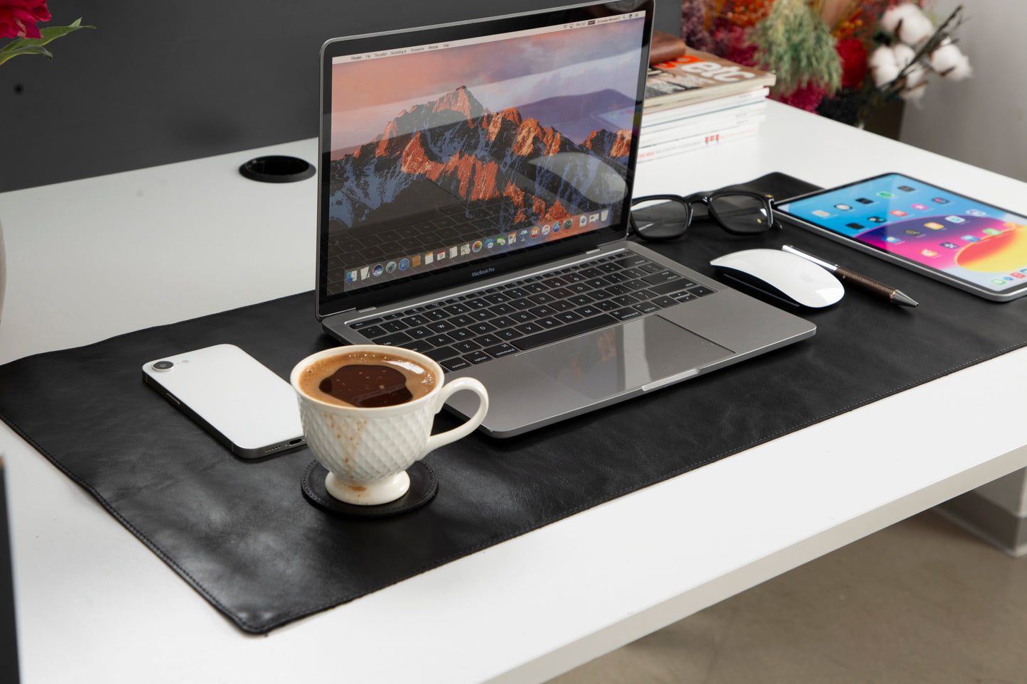 Natural Leather Desk Mat (37 cm x 80 cm) Mizuri Leather