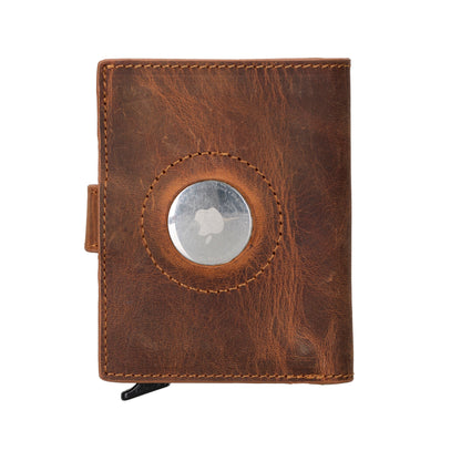 Palertag Zip Mechanical Leather Card Holder with AirTag Slot Mizuri Leather