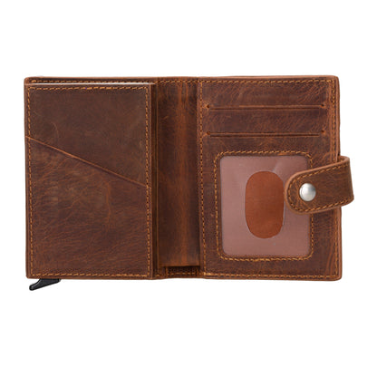 Palertag Zip Mechanical Leather Card Holder with AirTag Slot Mizuri Leather