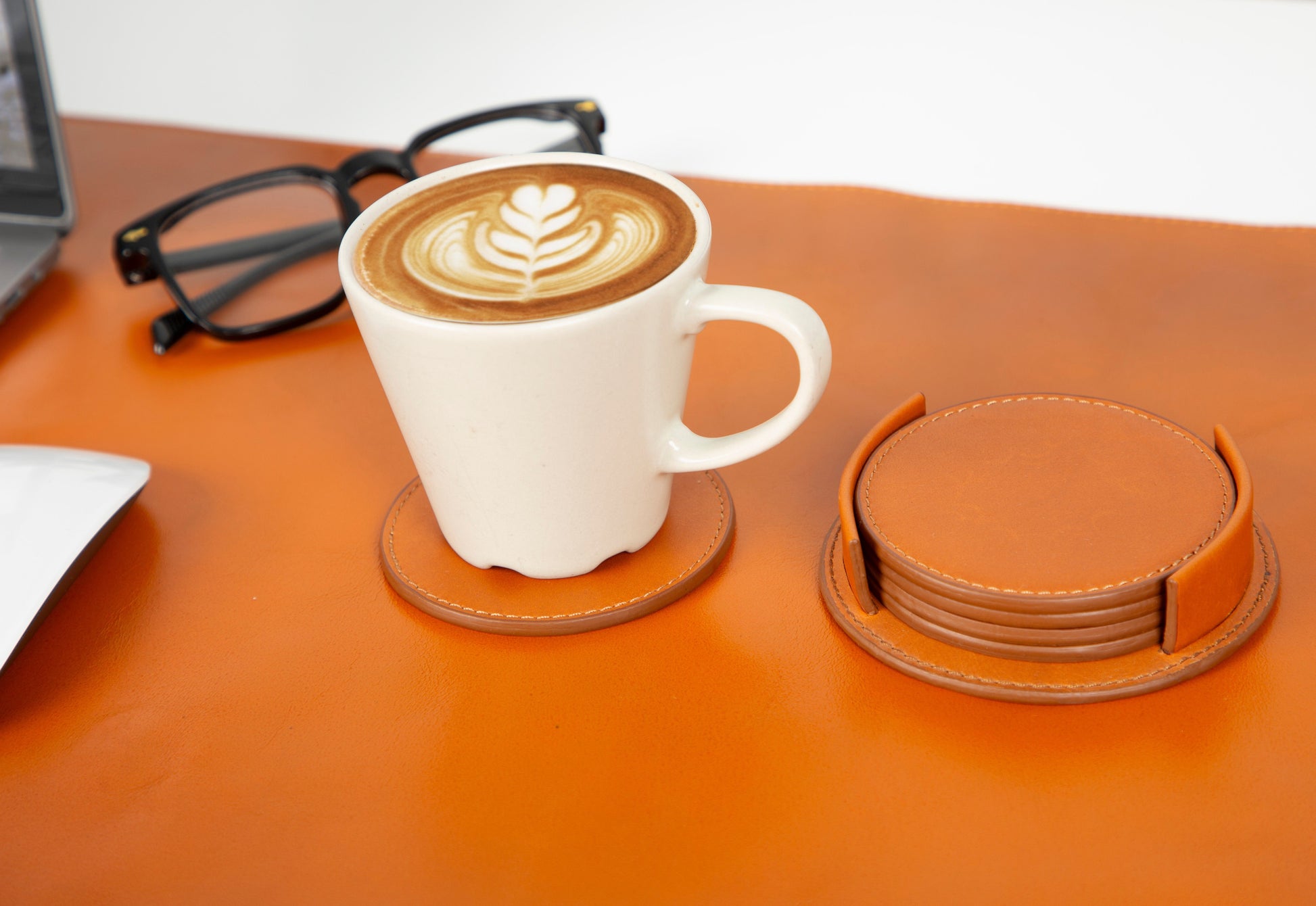 Divine Cup Leather Coaster Set Mizuri Leather