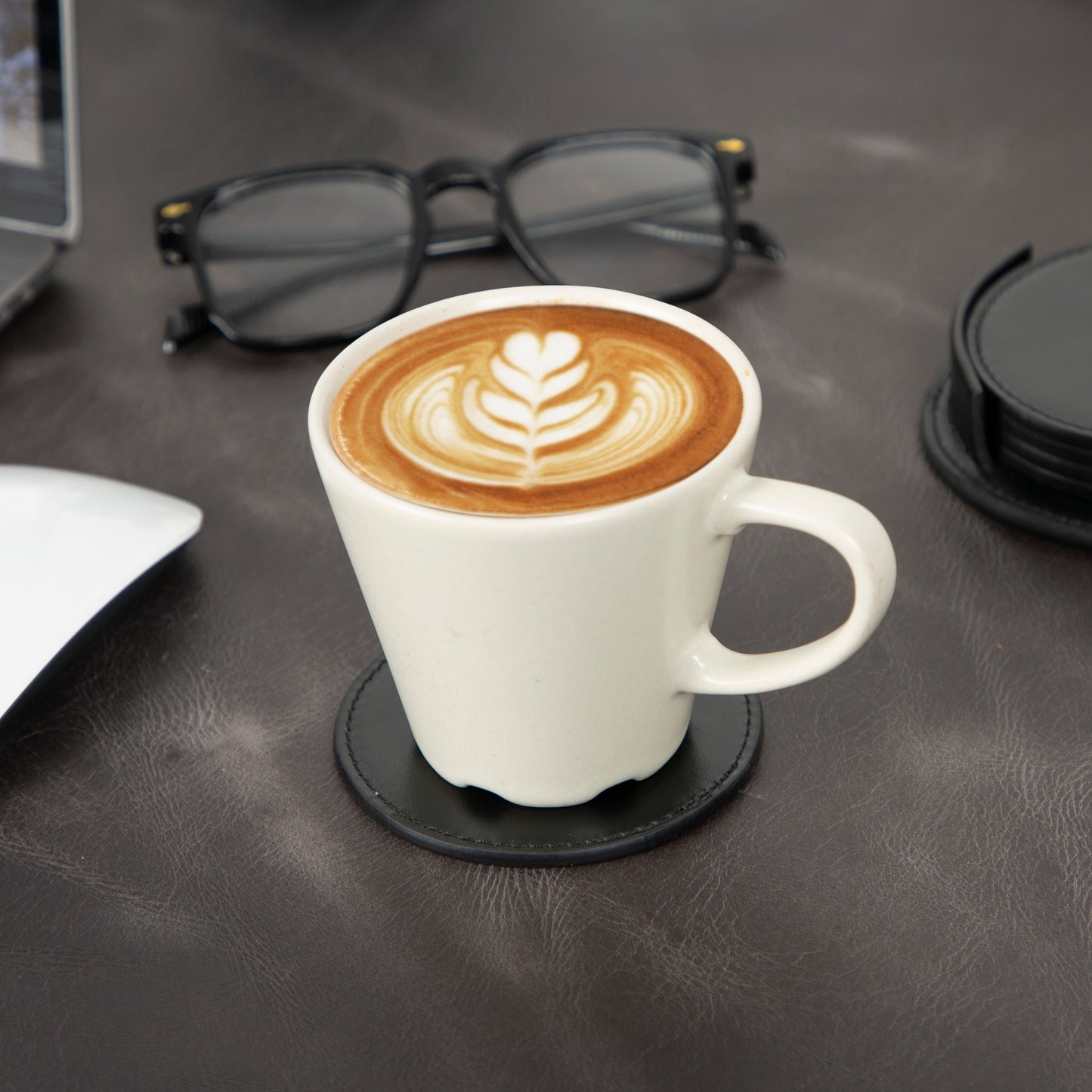 Divine Cup Leather Coaster Set Mizuri Leather