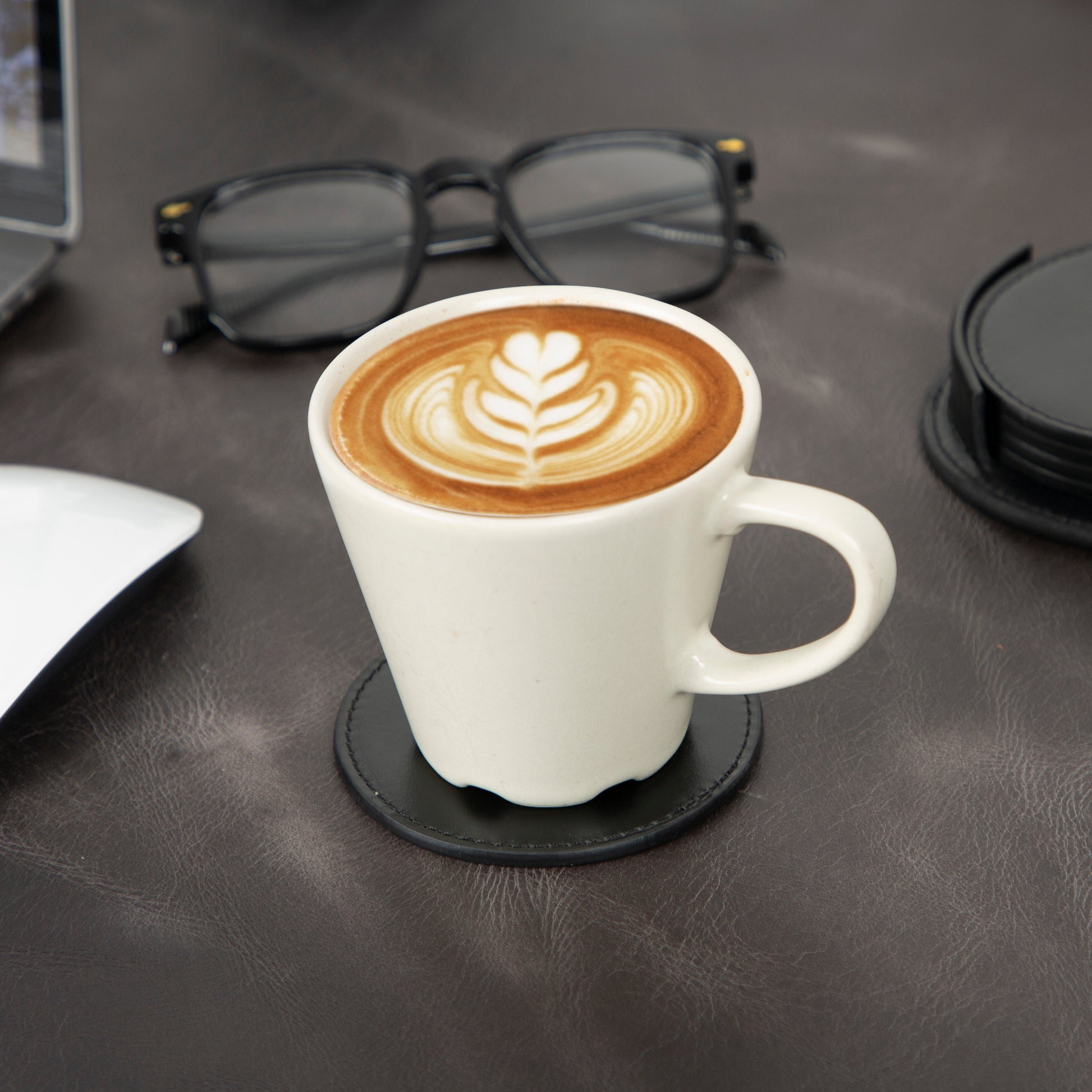 Divine Cup Leather Coaster Set Mizuri Leather
