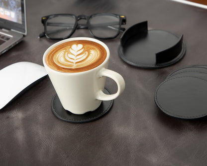 Divine Cup Leather Coaster Set Mizuri Leather