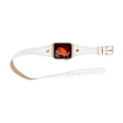 Hector Double Tour Leather Apple Watch Band with Rose Gold Trok Mizuri Leather