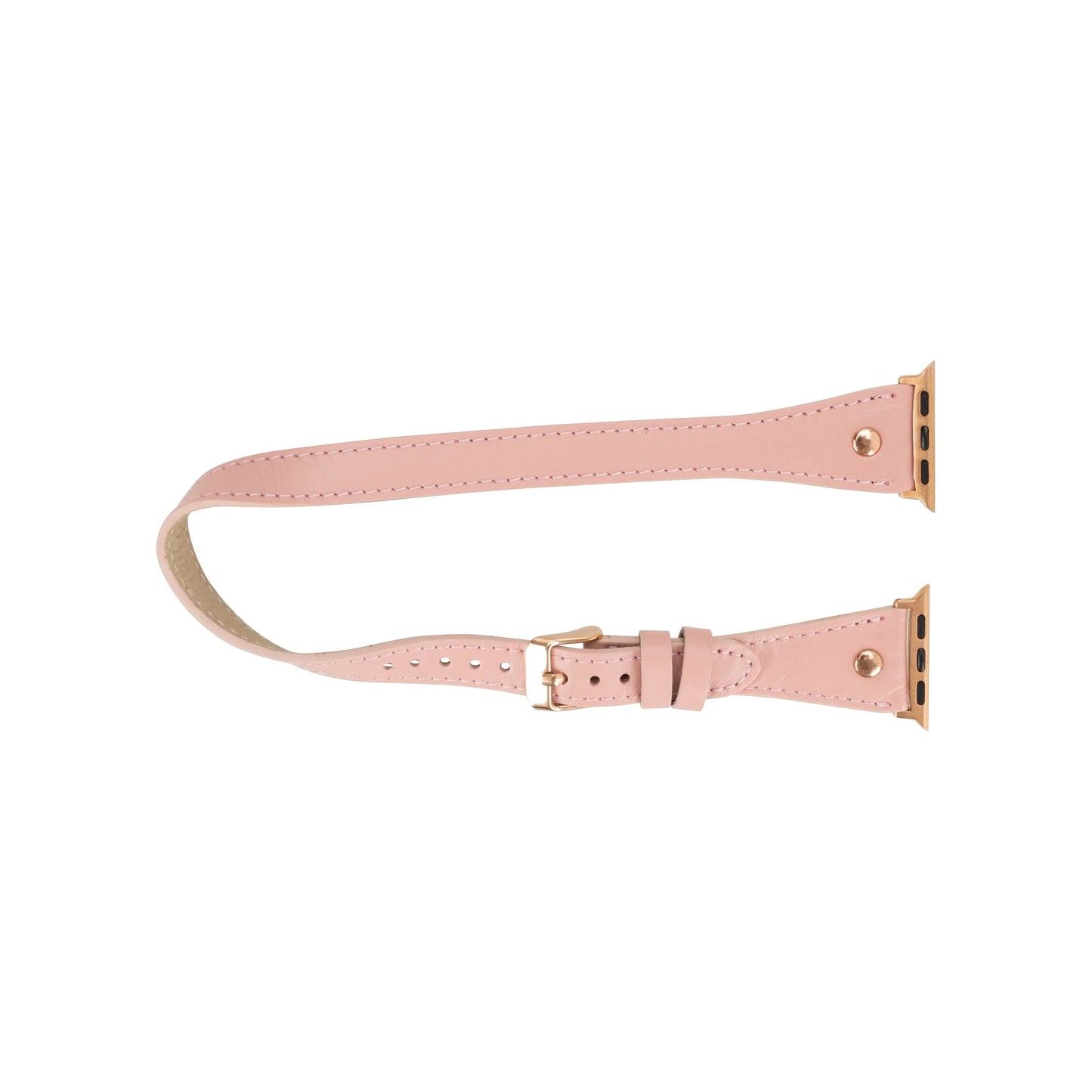 Hector Double Tour Leather Apple Watch Band with Rose Gold Trok Mizuri Leather