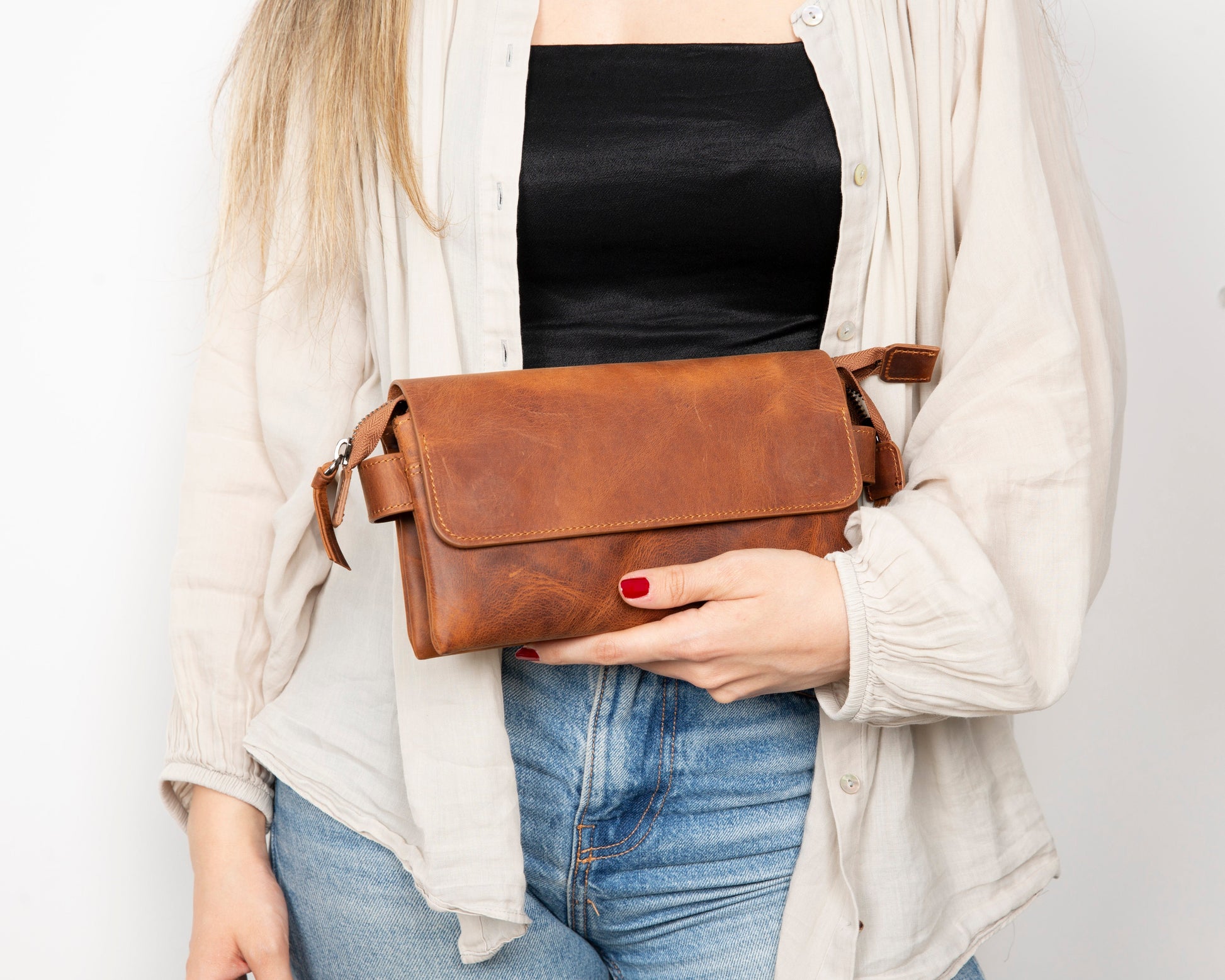 Prestige Leather Clutch Bag Mizuri Leather