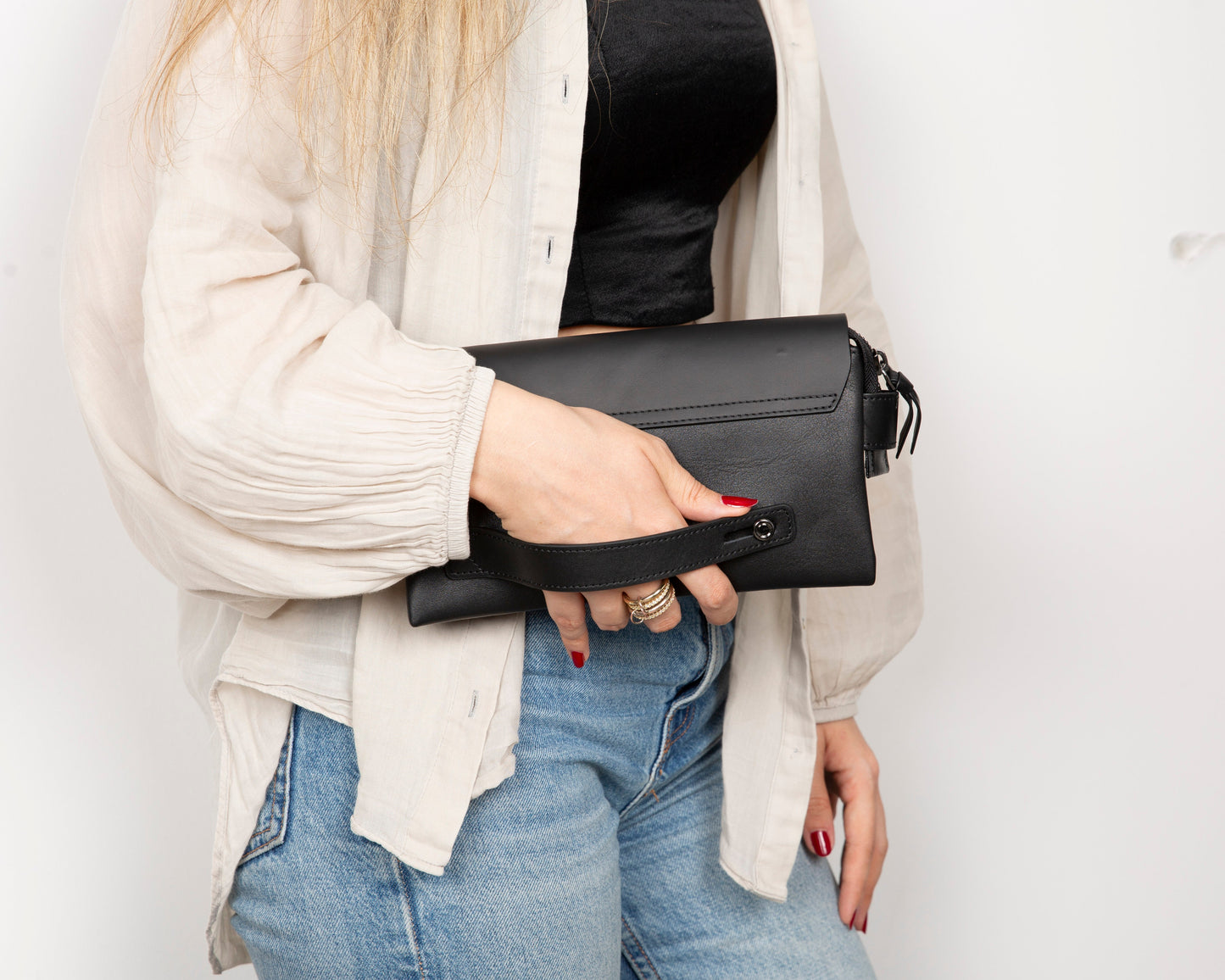 Prestige Leather Clutch Bag Mizuri Leather