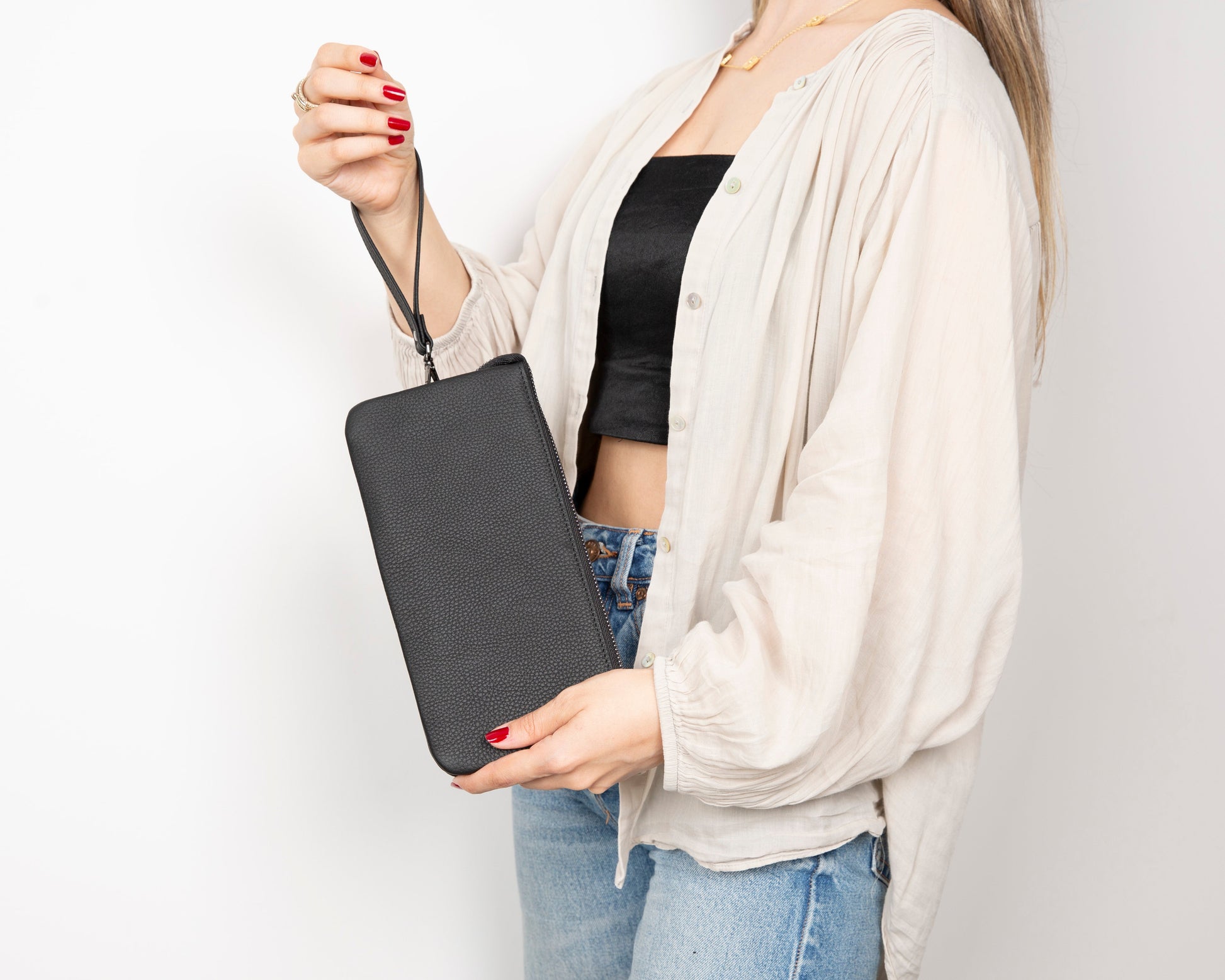 Majeste Leather Clutch Bag Mizuri Leather