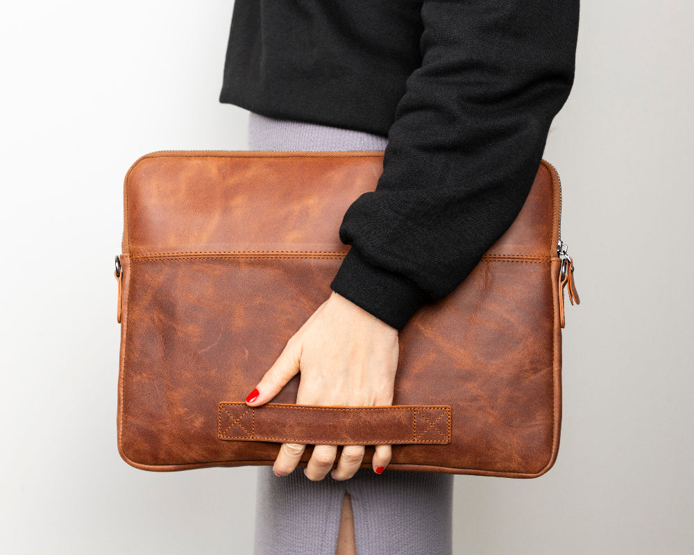 Awe Slim Leather Laptop / Tablet Bag Mizuri Leather