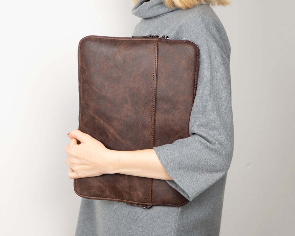 Awe Slim Leather Laptop / Tablet Bag Mizuri Leather