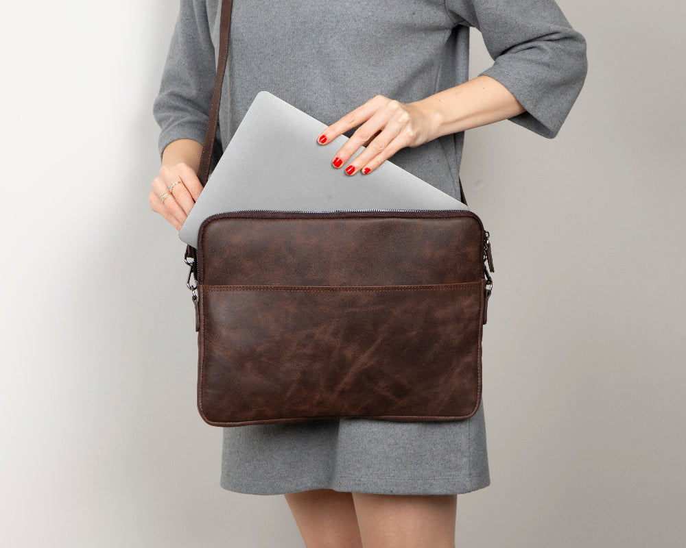 Awe Slim Leather Laptop / Tablet Bag Mizuri Leather