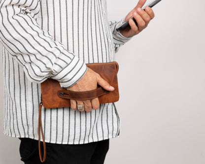 Majeste Leather Clutch Bag Mizuri Leather