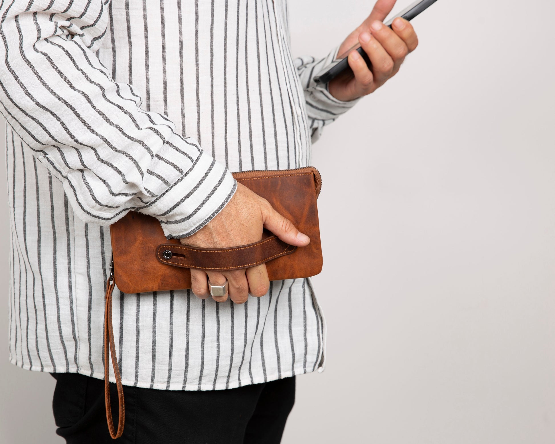 Prestige Leather Clutch Bag Mizuri Leather