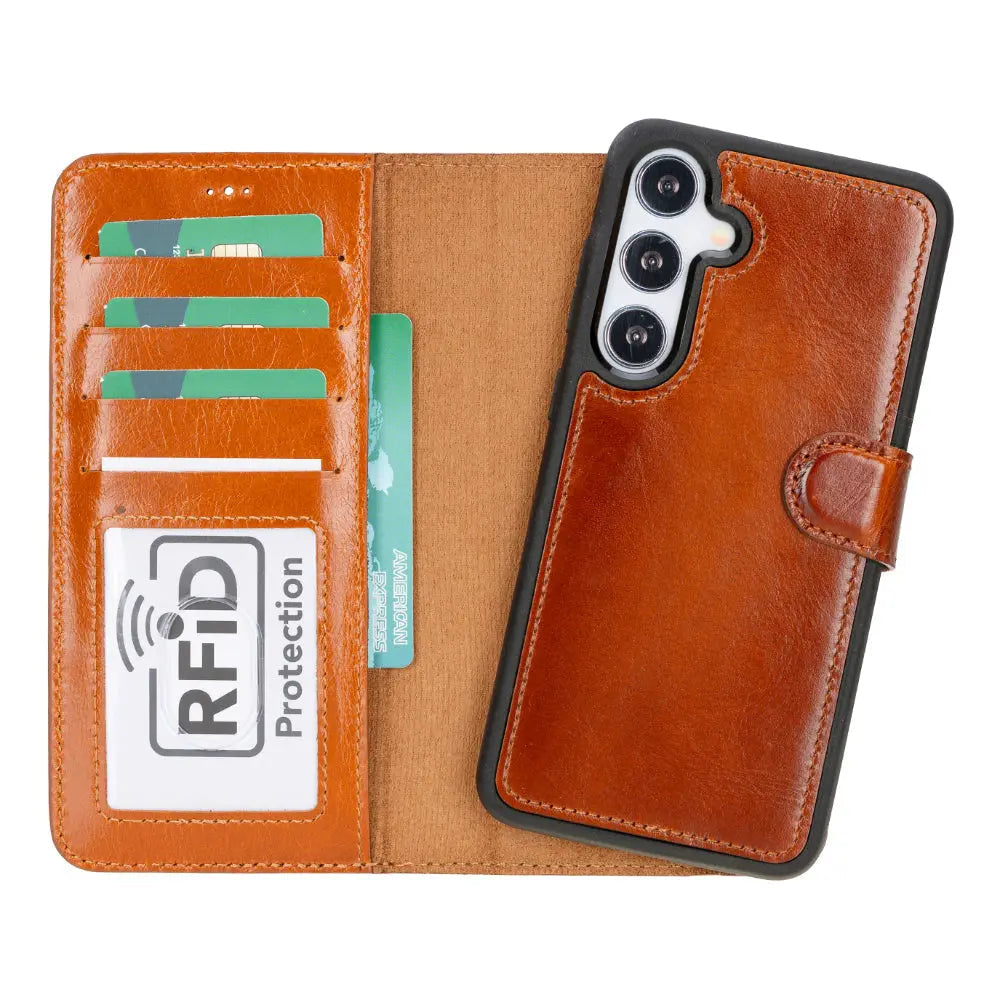 Samsung Galaxy S25 Plus Leather Wallet Case Detachable RFID – Magic Mizuri Leather