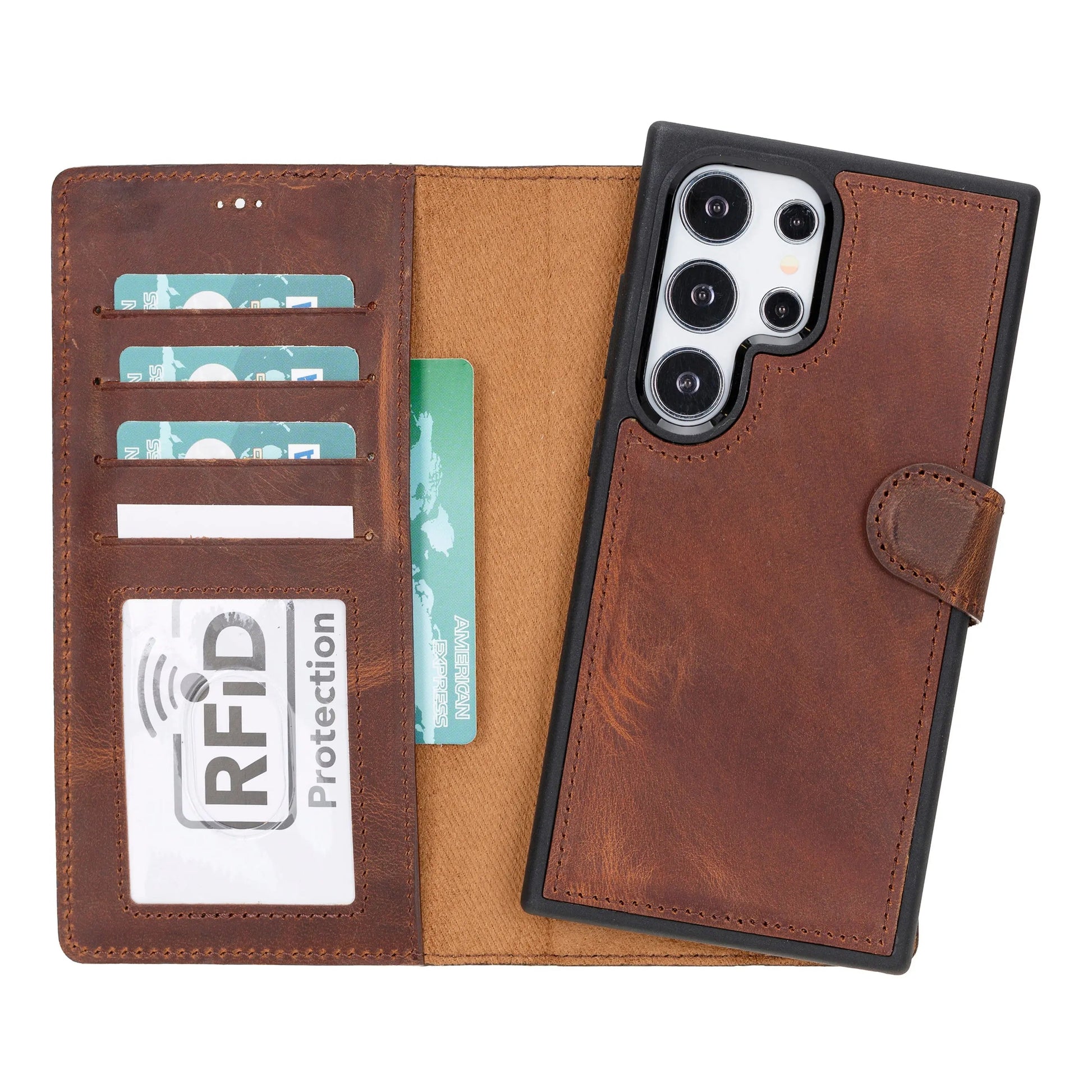 Samsung Galaxy S24 Leather Wallet Case Detachable RFID – Magic Mizuri Leather