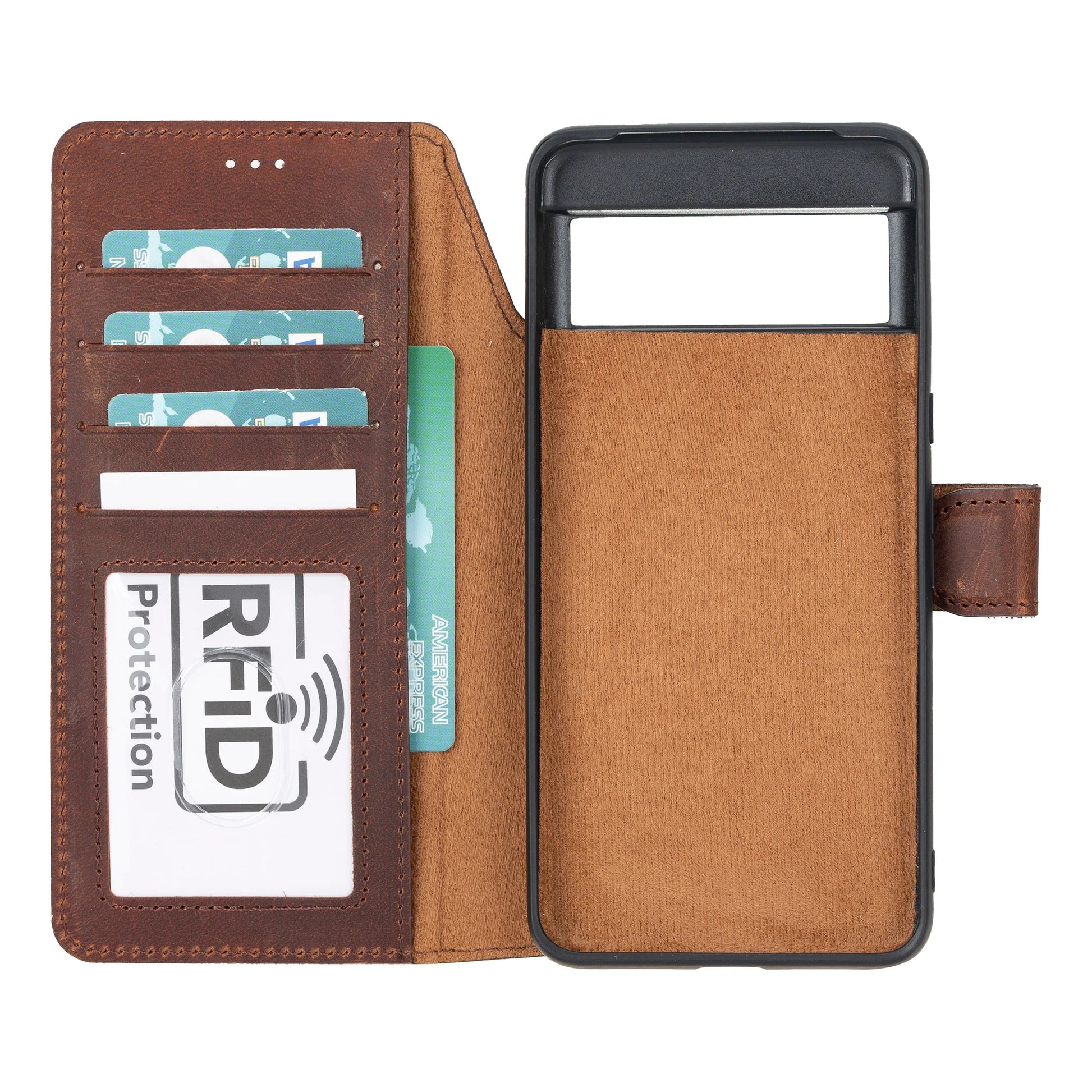 Google Pixel 10 Pro XL Leather Wallet Case Detachable RFID – Magic Mizuri Leather