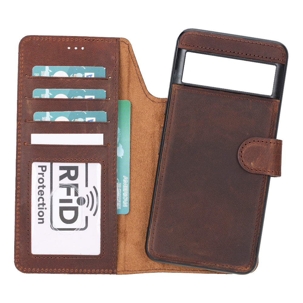 Google Pixel 8 Pro Leather Wallet Case Detachable RFID – Magic Mizuri Leather