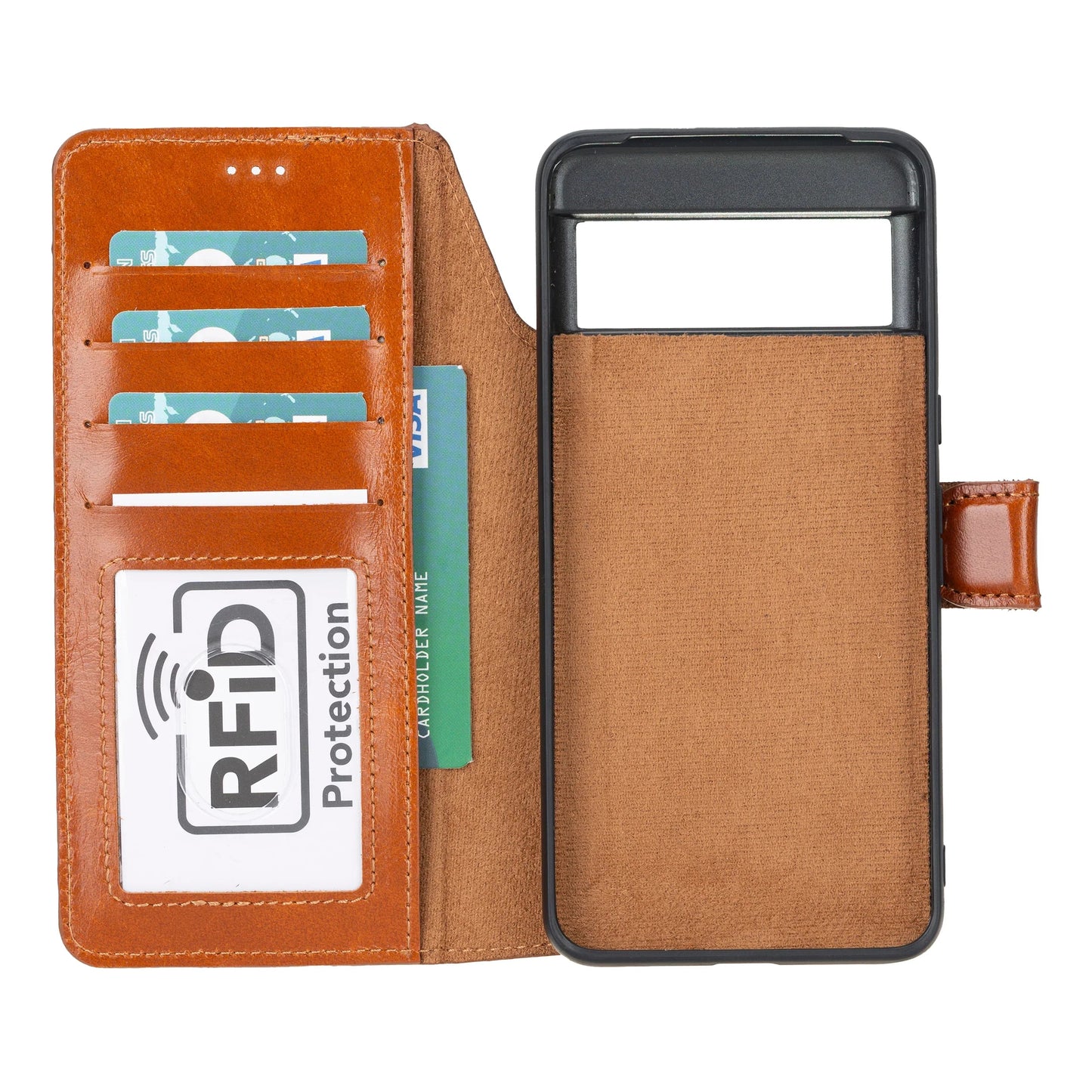 Google Pixel 10 Pro XL Leather Wallet Case Detachable RFID – Magic Mizuri Leather