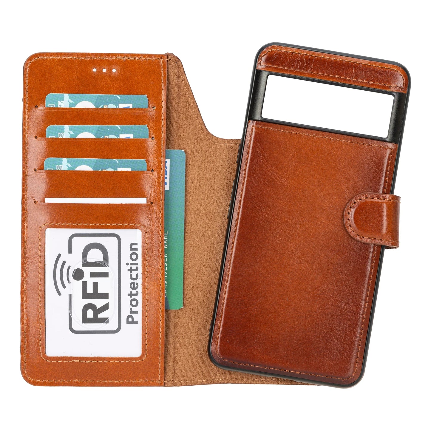 Google Pixel 10 / 10 Pro Leather Wallet Case Detachable RFID – Magic Mizuri Leather