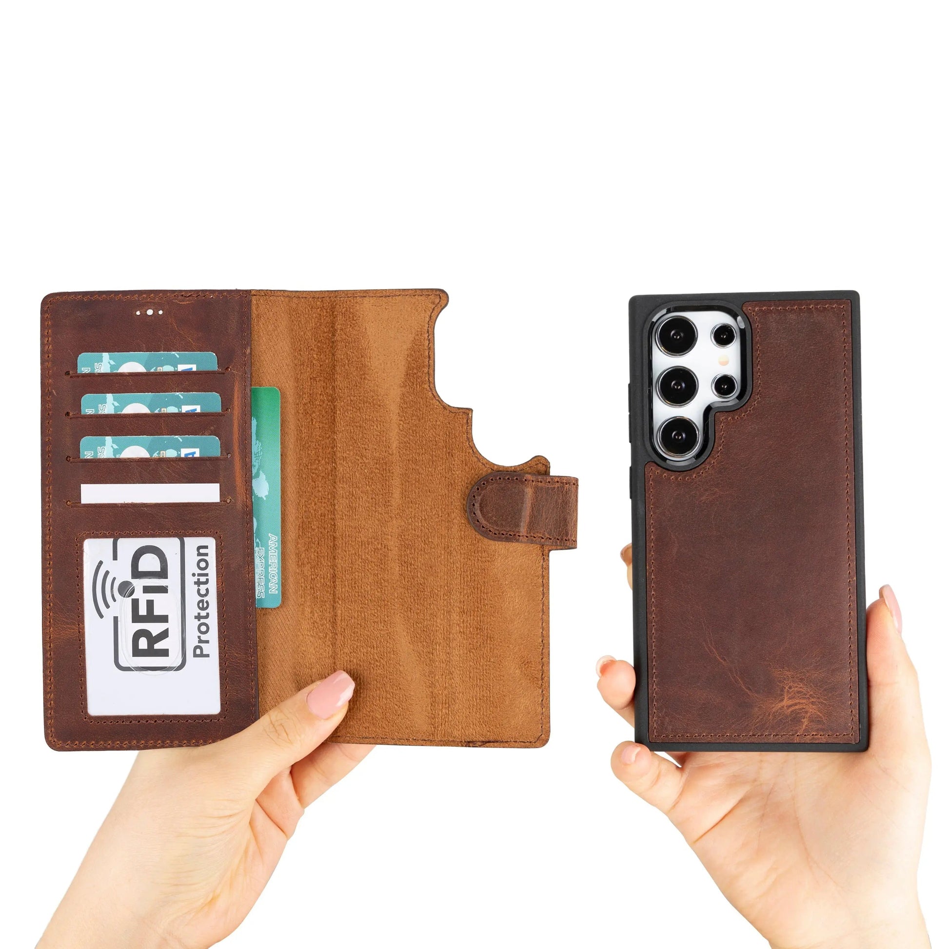 Samsung Galaxy S24 Plus Leather Wallet Case Detachable RFID – Magic Mizuri Leather
