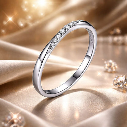 925 Sterling Silver Pavé Set CZ Platinum Plated Ring Size 6 for Women Bids.com