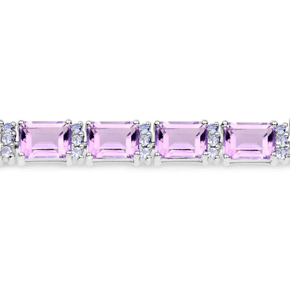 19.19 Carat Genuine Amethyst and Tanzanite .925 Sterling Silver Bracelet Bids.com