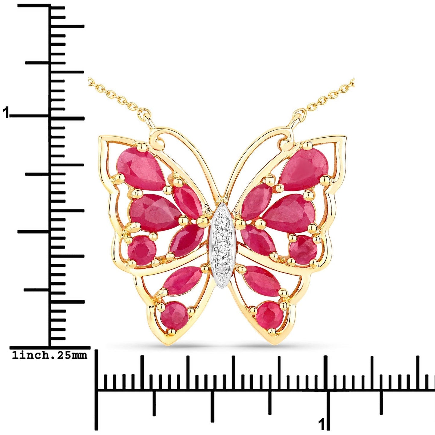 2.88 Carat Genuine Ruby and White Zircon .925 Sterling Silver Necklace Bids.com