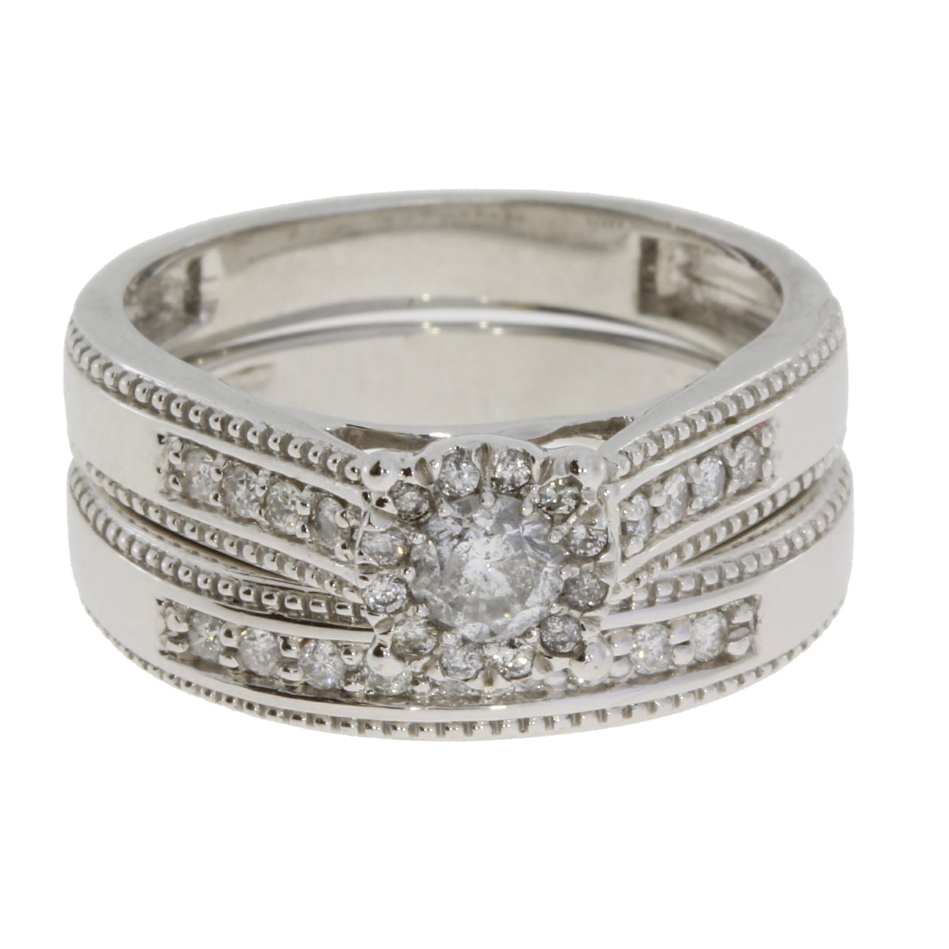 .63ct Diamond Engagement Ring Set 10KT White Gold Bids.com
