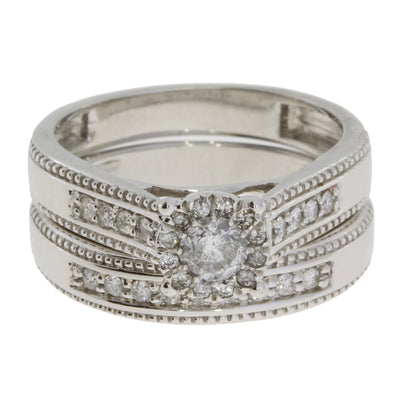 .63ct Diamond Engagement Ring Set 10KT White Gold Bids.com