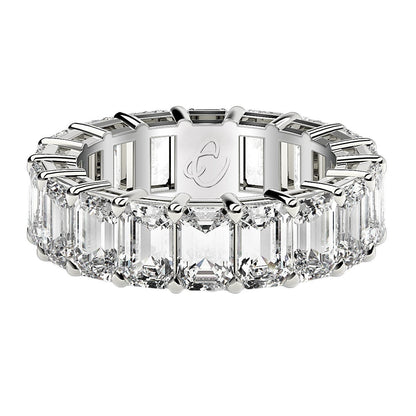 Emerald Cut Lab Grown Diamond Eternity Ring in 14k White Gold (8 cttw FG/VS2) Bids.com