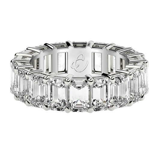 Emerald Cut Lab Grown Diamond Eternity Ring in 14k White Gold (8 cttw FG/VS2) Bids.com