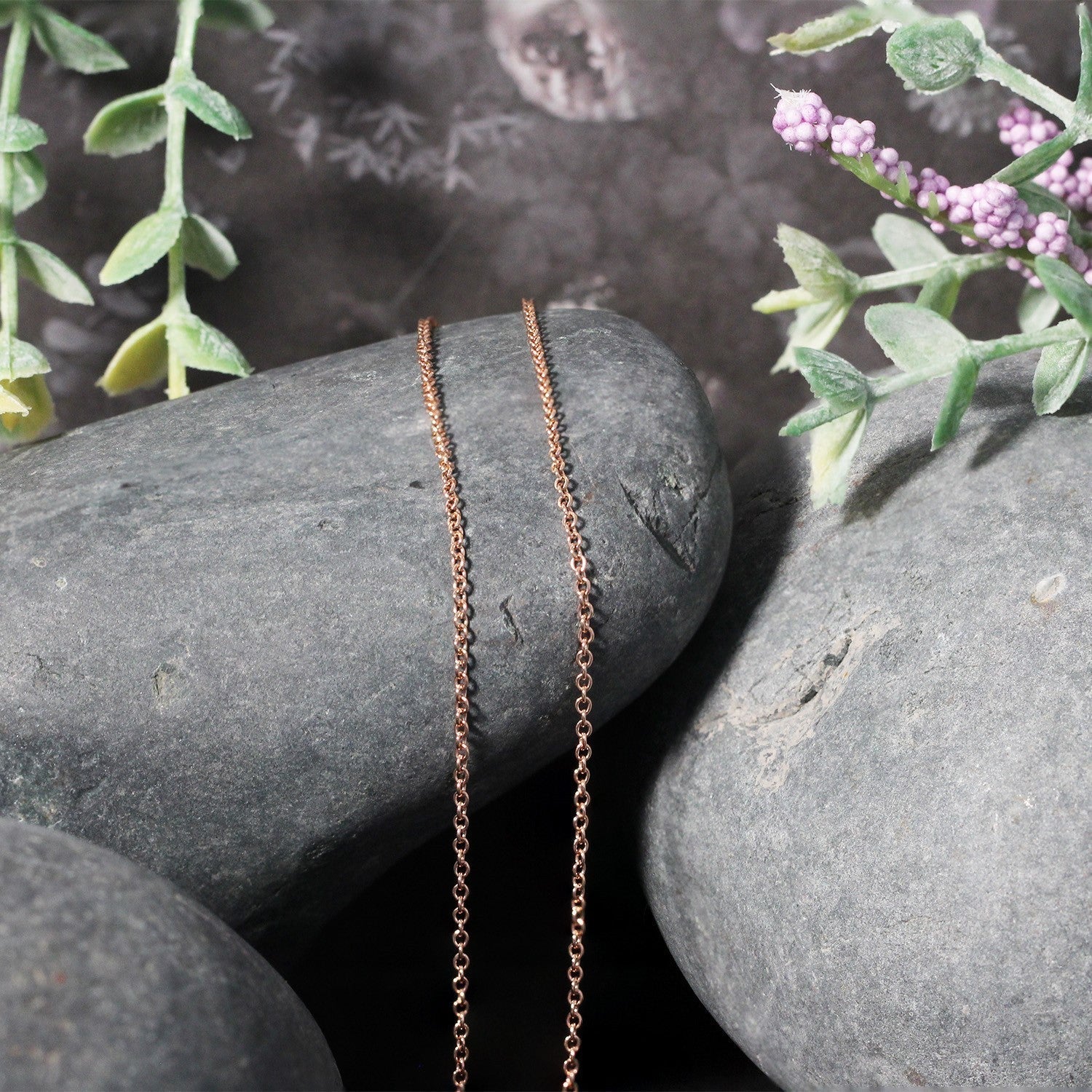 14k Rose Gold Round Cable Link Chain (1.25 mm) Bids.com