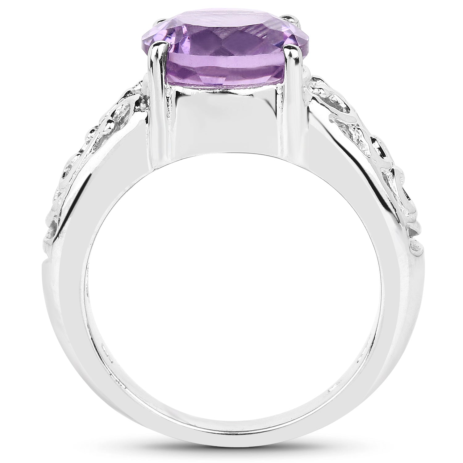 3.30 Carat Genuine Amethyst .925 Sterling Silver Ring Bids.com