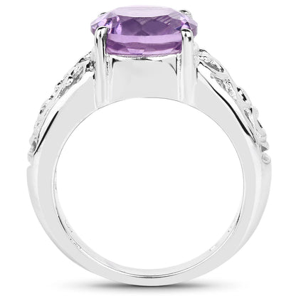 3.30 Carat Genuine Amethyst .925 Sterling Silver Ring Bids.com