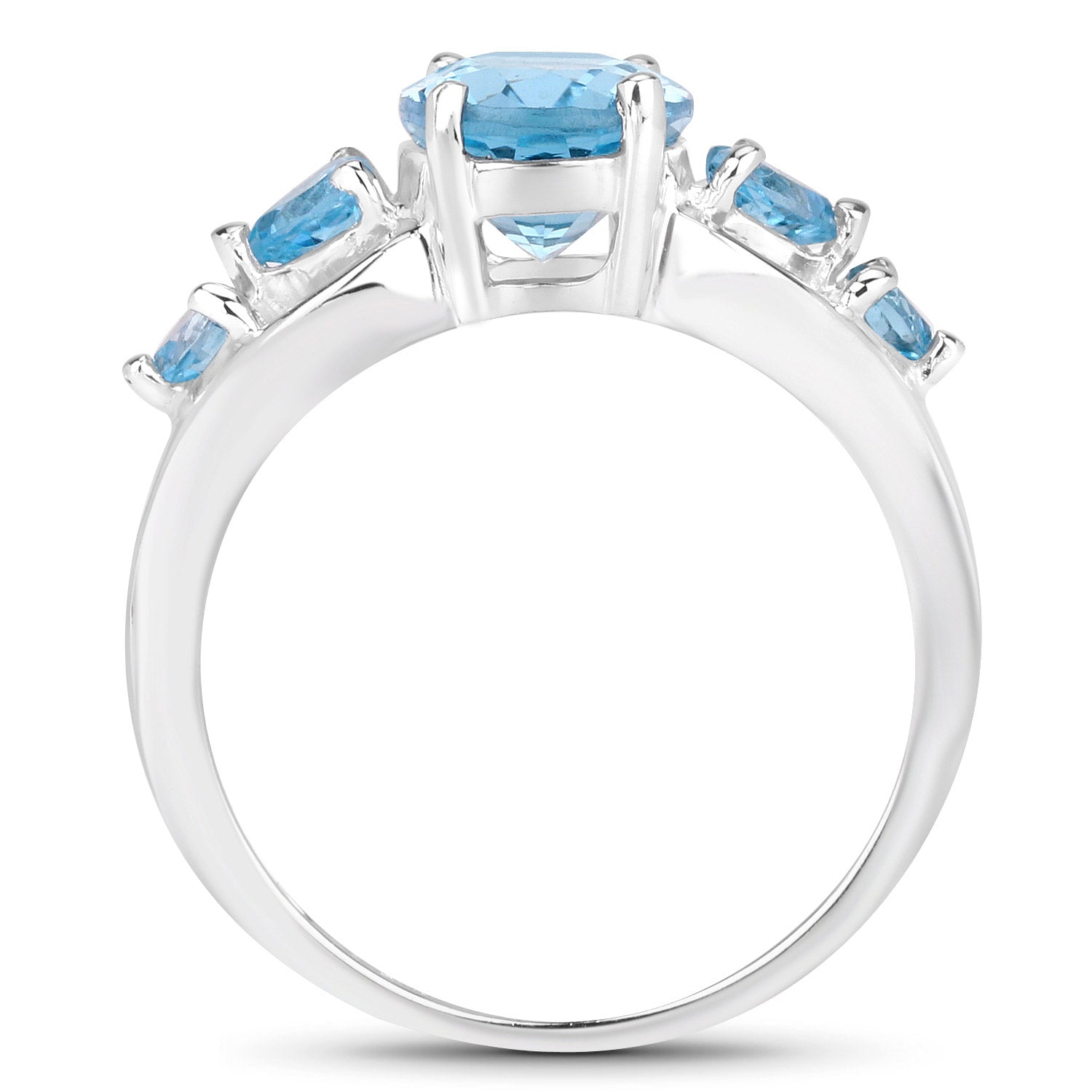 3.37 Carat Genuine Swiss Blue Topaz .925 Sterling Silver Ring Bids.com