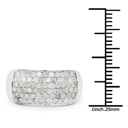 1.21 Carat Genuine White Diamond .925 Sterling Silver Ring Bids.com