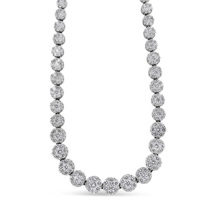 IGI Certified 14K Yellow Gold 14 3/4 cttw Pave Set Round-Cut Diamond Riviera Necklace (F-G Color, S2-I1 Clarity) Bids.com