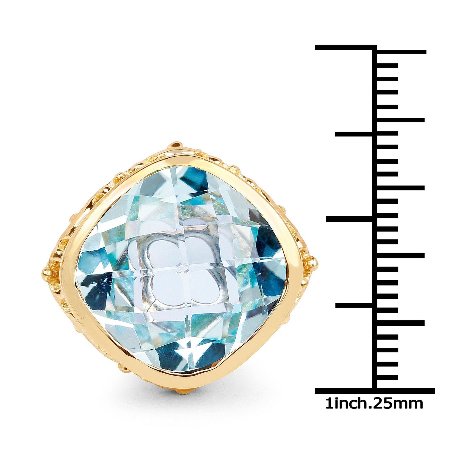 12.79 Carat Genuine Blue Topaz .925 Sterling Silver Ring Bids.com